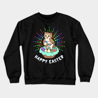 Owl painting Easter eggs - Happy Easter Crewneck Sweatshirt